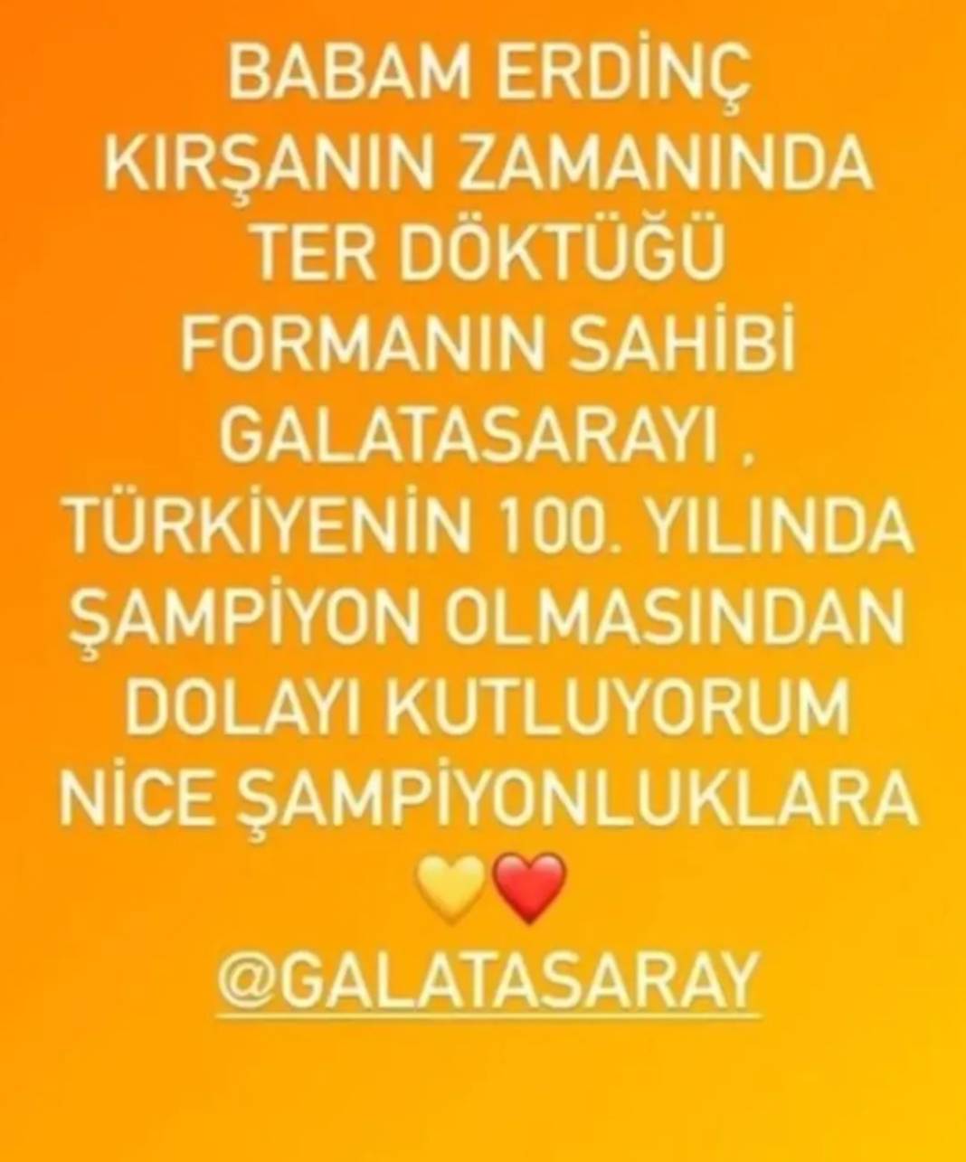 Galatasaray'ın şampiyonluğu sonrası ünlü isimlerden paylaşımlar art arda geldi! 2